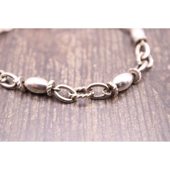 Vintage Napier Silver-Tone Oval Link Twist Bracelet 7" Lobster Clasp Jewelry - Picture 3 of 5